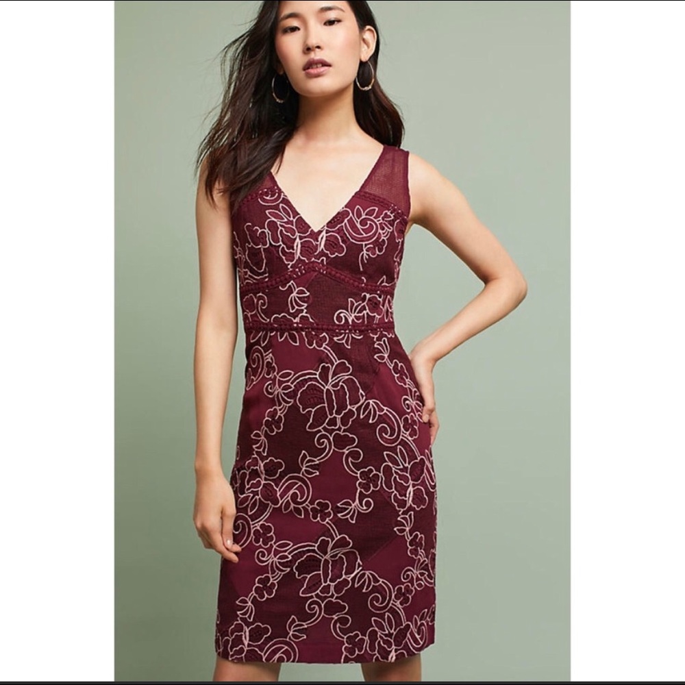 Anthropologie Burgundy Dress New with Tags